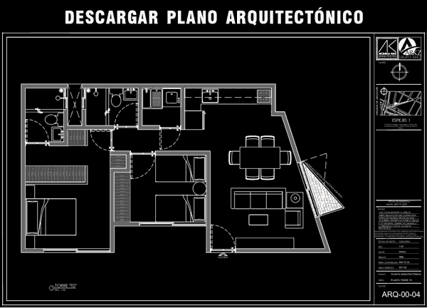 Descargar Plano Arquitectónico Departamento 404